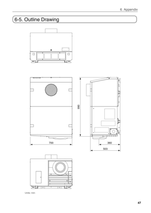 Page 47
47
6. Appendix
6-5. Outline Drawing
700503360
990
Units: mm 