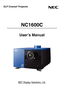 Page 1
NC1600C
User’s Manual
DLP Cinema® Projector 