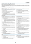 Page 74
66
No image is displayed from your PC or video equipment to the
projector.Still no image even though you connect the projector to the PC
first, then start the PC.
Enabling your notebook PC ’s signal output to the projector.
• A combination of function keys will enable/disable the ex-
ternal display. Usually, the combination of the  “Fn ” key along
with one of the 12 function keys turns the external display on or off.
No image (blue or black background, no display).
Still no image even though you press...