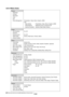 Page 26E-24
List of Menu Items
DefaultFactory Default Current Signal
Factory Default All Data
Clear Filter Usage
Clear Lamp Hour Meter
InformationInformation (page1) Source Index, Horizontal Frequency, Vertical Frequency, Sync Polarity
Information (page2) Signal Type, Video Type, Sync Type, Interlace
Information (page3) Remaining Lamp Time, Lamp Hour Meter, Filter Usage, Projector Usage
Advanced
Control Panel Key LockEnable, Disable
Power Management On, Off
High Speed Fan ModeOn, Off
Signal Select RGB...