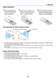 Page 76
69
7. Appendix
30Ã
30 Ã
30 Ã
30
Ã
Battery Installation
1Remove the battery cover.
NOTE: Do not pull the battery
cover by force. Doing so can
result in it coming off.
2Remove both old batteries and
install new ones (AAA). Ensure
that you have the batteries po-
larity (+/ –) aligned correctly.3Slip the cover back over the bat-
teries until it snaps into place.
NOTE: Do not mix different types of
batteries or new and old batteries.
Remote sensor on projector cabinet Remote control
7m/22 feet
7m/22...