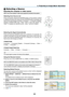 Page 30
22
3. Projecting an Image (Basic Operation)
SELECT
MENU
ENTEREXITLAMP
STATUS
POWER
ON/STAND BY
AUTO ADJ.
SOURCE
VOLUME L-CLICK
MOUSER-CLICK
AUTO ADJ.
ASPECT HELP
FREEZE
PICTURE
S-VIDEO VIDEOCOMPUTER
2LAMP MODE1
SELECT
MENU
E
NTEREXITLAMP
STATUS
POWER
ON/STAND BY
AUTO ADJ.
SOURCE
  Selecting a Source
Selecting the computer or video source
NOTE: Turn on the computer or video source equipment connected to the projector.
Selecting from Source List
Press and quickly release the SOURCE button on the...