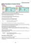 Page 52
44
5. Using On-Screen Menu
 Menu Descriptions & Functions [Setup]
[General]
  
Enabling Auto Keystone [Auto Keystone] (VT695/VT595 only)
This feature allows the projector to detect its tilt and correct vertica\
l distortion automatically.
To turn on the Auto Keystone feature, select [On].
Correcting Vertical Keystone Distortion Manually [Keystone]
You can correct vertical distortion manually.
Saving Vertical Keystone Correction [Keystone Save]
This option enables you to save your current keystone...