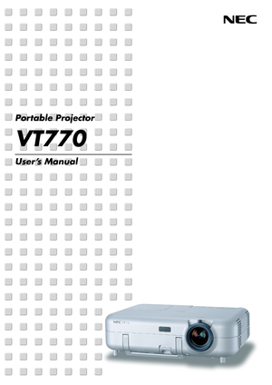 Page 1Portable Projector
VT770
User’s Manual 