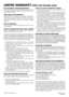 Page 125NEC SOLUTIONS’ PROJECTOR PRODUCTSNEC Solutions (America), Inc. (hereafter NEC Solutions) warrants
this product to be free from defects in material and workmanship
under the following terms.
HOW LONG IS THE WARRANTYNEC Solutions’ VT770 projector is covered by a two (2) year
limited parts and labor warranty from the date of the first cus-
tomer purchase. The lamp when used under normal operating
conditions is warranted for 500 hours or 90 days, whichever
comes first.
WHO IS PROTECTEDThis warranty may be...