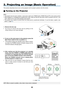 Page 32
0
COMPUTERVIDEOS-VIDEOVIEWERNETWORKHDMIPIP
MENUEXIT
COMPONENTAUTO ADJ.
1324657980CLEAR
POWER
ID
1 23
OFF ON
USBLAMPSTATUSSOURCEAUTO ADJUST3D REFORM
SELECT
3. Projecting an Image (Basic Operation)
This section describes how to turn on the projector and to project a pic\
ture onto the screen.
 Turning on the Projector
NOTE:
•
  The projector has two power switches: a main power switch and a POWER button (POWER ON and OFF on the remote control).
•
  When plugging in or unplugging the supplied power...