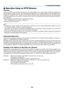 Page 61
49
L Operation Using an HTTP Browser
Overview
The  use  of  HTTP  server  functions  will  allow  control  of  the  projector  from  a  web  browser  without  the  installation  of 
special software. Please be sure to use “Microsoft Internet Explorer 4.x” or a higher version for the web browser. (This 
device uses “JavaScript” and “Cookies” and the browser should be set to accept these functions. The setting meth-
od will vary depending on the version of browser. Please refer to the help files and the...