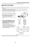 Page 3831
POINTERLASER
MAGNIFYPAGE OFF
POWERON
ENTER
MENU
EXIT
R-CLICK
UP
DOWN
POWER ENTER EXIT
STATUS
LAMP     ON/
STAND BYAUTO
ADJUST3D
REFORM
3. Projecting an Image (Basic Operation)
This section describes how to turn on the projector and to project a picture onto the screen.
 Turning on the Projector
NOTE:
•The projector has two power switches: a main power switch and a POWER (ON/STAND BY) button (POWER ON and OFF on the
remote control).
•When plugging in or unplugging the supplied power cable, make sure...