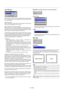 Page 40E – 33
Switcher Gain
This feature adjusts the input level of the signal. This must be done
to each color:R, G, and B.
Volume
This feature adjusts the volume of the audio output. Adjust the sound
corresponding to the slot.
Ref Adj
Keystone
This feature corrects the keystone (trapezoidal) distortion to make the
top of the screen longer or shorter to be the same as the bottom.
Use the 
 or  buttons on the slide bar to correct the keystone (trap-
ezoidal) distortion.
Keystone distortion
Normal
NOTE:
1)...