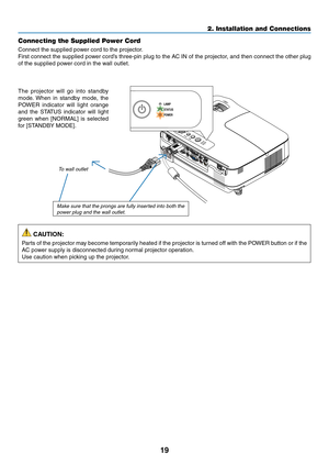 Page 2919
2. Installation and\c Connections
Connecting the Supp\clied Power Cord
