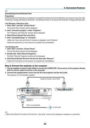 Page 5242
4. Convenient Feat\cures
TIP:
Uninstalling Virtual Remote Tool
Preparation:
