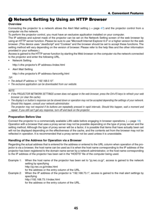 Page 5545
4. Convenient Feat\cures
❾ Network Setting by\c Using an HTTP Browser
Overview
