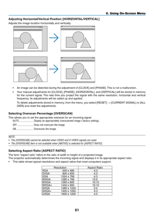 Page 7161
5. Using On-Screen Menu
Adjusting Horizonta\vl/Vertical Position \fHORIZONTAL/VERTICAL]
\f