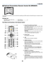 Page 6558
7. Appendix
 Optional Presentation Remote Control Kit (PR52KIT)
Part Names and Functions of the Remote Control
1. Infrared Transmitter/Laser  Pointer
Transmits an infrared signal when any button other
than LASER is pressed.
Direct the remote control toward the remote sensor
on the projector cabinet.
Beams a laser light when the Laser button is pressed.
CAUTION:
* Do not look into the laser pointer while it is on.
* Do not point the laser beam at a person.
2. Remote Jack
Not available on this model....