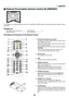 Page 7164
7. Appendix
 Optional Presentation Remote Control Kit (PR52KIT)
Part Names and Functions of the Remote Control
1. Infrared Transmitter/Laser  Pointer
Transmits an infrared signal when any button other
than LASER is pressed.
Direct the remote control toward the remote sensor
on the projector cabinet.
Beams a laser light when the Laser button is pressed.
CAUTION:
* Do not look into the laser pointer while it is on.
* Do not point the laser beam at a person.
2. Remote Jack
Not available on this model....