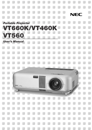 Page 1Portable Projector
VT660K/VT460K
VT560
User’s Manual   