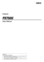 Page 1Projector
PX750U
User’s Manual
Model No.
NP-PX750U, NP-PX750UG
•	 The	projector’s	 Model	No.	indicated	 on	the	 projector’s	 label	is	NP-
PX750U	and	NP-PX750UG	respectively. 	
	 All	the 	models 	are 	referred 	to 	as 	PX750U 	throughout 	the 	user’s	
manual	except	the	specification	pages. 