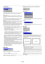 Page 42E – 35
Select either the RGB signal type or the Component signal type.
RGB ............. RGB signal
Component .. Composite signals such as YCbCr/YPbPr
NOTE: This feature is available on RGB 1 and 2 only.
Switcher Gain
This feature adjusts the input level of the signal. This must be done
to each color:R, G, and B.
Volume
This feature adjusts the volume of the audio output. Adjust the sound
corresponding to the slot.
Ref Adj
Keystone
This feature corrects the keystone (trapezoidal) distortion to make the...