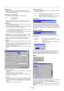 Page 46E – 39
Keystone Save
This option enables you to save your current keystone settings.
Saving your change once affects all sources. The changes are saved
when you turn off the projector.
Doubler (Video / S-Video Only)
This sets double speed interpolation of the video signal.
On ................ Non-interlaced display
Off ................ Interlaced display
NOTE: The setting will take effect from the next video signal display.
Lens Memory
This function applies the stored lens shift, focus, and zoom adjust-...