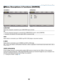 Page 61

. Us  ng On-Screen Menu
➍ Menu Descriptions & Functions [SOURCE]
　
COMPUTER
Selects 	 the 	 computer 	 connected 	 to 	 your 	 COMPUTER 	 input 	 connector.
NOTE:
•
  When the component input signal is connected to the COMPUTER IN connector, select [COMPUTER].
•
  The projector will determine if the input signal is RGB or component signal.
VIDEO
Selects 	 what 	 is 	 connected 	 to 	 your 	 VIDEO 	 input-VCR, 	 DVD 	 player 	 or 	 document 	 camera.
S-VIDEO
Selects	 what 	 is...