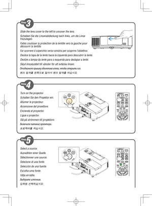 Page 2Slide the lens cover to the left to uncover the lens.
Schieben Sie die Linsenabdeckung nach links, um die Linse freizulegen.
Faites coulisser la protection de la lentille vers la gauche pour découvrir la lentille.
Far scorrere il coperchio verso sinistra per scoprire l’obiettivo.
Deslice la tapa de la lente hacia la izquierda para descubrir la lente.
Deslize a tampa da lente para a esquerda para destapar a lente.
Skjut linsskyddet till vänster för att avtäcka linsen.
Отодвиньте крышк\b объектива влево,...