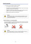 Page 6
Important Information 
iv 
•  If you wish to have the proj ector installed on the ceiling: 
ƒ   Do not attempt to install the projector yourself. 
ƒ   The projector must be installed by qualif ied technicians in order to ensure proper 
operation and reduce the risk of bodily injury. 
ƒ   In addition, the ceiling must be strong enough to support the projector and the in-
stallation must be in accordance with any local building codes. 
ƒ   Please consult your dealer for more information. 
 
  CAUTION:...