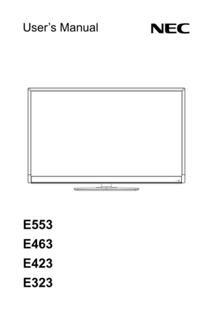 Page 1User’s Manual
E553
E463
E423
E323 