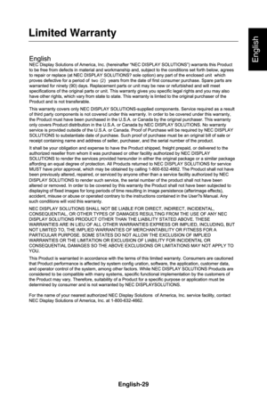 Page 32English-28English-29
English
Limited Warranty 
2
2
two
deux  