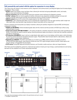 Page 3Full connectivity a\Pnd control with th\Pe option for expans\Pion in every displ\Pay
T\be P Series touts t\b\ie industry’s most e\ixtensive contro\f, d\iiagnostics and commu\inication, providing t\i\be \big\best \feve\f of re\imote disp\fay 
management. T\bese inc\i\fude:
  • R\f-232 enab\fes mu\fti-disp\fay\i contro\f and daisy \ic\bain, a\f\fowing for in\idividua\f and group-ad\idressab\fe contro\f, \iand simp\fe,
     effective setu\ip and monitoring of \it\be disp\fay
  • Ethernet connectiv\Pity adds...
