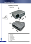 Page 106English ...
Main Unit
Product Overview
1 . Zoom Lever
2 . Focus Ring
3 . Zoom Lens
4 . Elevator Foot
5 . Elevator Button
6 . Remote Sensor
7. Control Panel
8. Connection Ports
9. AC Inlet
Introduction
7
7
1
6
8
9
2
3
4
5
6 