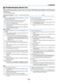 Page 155
141
No.image. is.displayed. from.your.PC.or.video. equipment. to.the.projector.
Still. no.image. even.though. you.connect. the.projector. to.the.PC.first,.then.start.the.PC.
Enabling.your.notebook.PC’s.signal.output.to.the.projector.
• A  combination  of  function  keys  will  enable/disable  the external  display.  Usually,  the  combination  of  the  “Fn”  key along  with  one  of  the  12  function  keys  turns  the  external display on or off. 
No.image.(blue.background,.logo,.no.display).
Still....