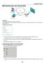 Page 10894
4. Using the Viewer
❹ Projecting data from shared folder
LAN
Shared	folder Wireless	LAN
Projector
Shared	folder
Preparation
For	projector:
	Connect	the	projector	to	the	network.
For	computer: 	Place	 files	to	be	 projected	 in	a	shared	 folder	and	note	 the	folder’s	 path.	Memorize	 or	write	 down	 the	
path	for	later	use.
•	 For	sharing	a	folder,	refer	to	your	user	guide	or	help	file	accompanied	with	your	 Windows	computer.
•	 Use	a	keyboard	to	give	a	name	to	the	shared	folder	in	alphanumeric...