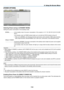 Page 127114
5. Using On-Screen Menu
[POWER OPTIONS]
Selecting Power-saving in [STANDBY MODE]
Setting	the	power	consumption	in	the	standby	mode.
NORMAL ����������������In  the  standby  mode,  the  power  consumption  of  the  projector  is  0�11  W  (100-130 V)/0�16 W  (200-
240 V)�
In the standby mode, the POWER indicator lights up in red while the STATUS indicator will go off�
•	 When	 set	to	[NORMAL],	 the	following	 terminals	 and	functions	 will	be	disabled.	 HDMI	output	 terminals,	
audio output terminals,...