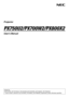 Page 1Projector
PX750U2/PX70 0W2/PX80 0X2
User’s Manual
Model No.
NP-PX750U, NP-PX750UG, NP-PX700W, NP-PX700WG, NP-PX800X, NP-PX800XG
•	 Each	model	is	referred	to	as	PX750U2,	PX700W2,	and	PX800X2	respectively	unless	otherwise	specified.	 