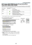 Page 4229
❻ Changing LIGHT MODE/Checking Energy-Saving Effect 
Using LIGHT MODE [LIGHT MODE]
When	either	[ECO1] 	or 	[ECO2] 	in 	[LIGHT 	MODE] 	is 	selected, 	motion 	noise 	of 	the 	projector 	is 	cut 	do wn 	b y 	lo wering 	
brightness	of	its	light	source.	By 	 saving 	 energy 	 consumption, 	 the 	 CO2	emission	from	this	projector	can	be	reduced.
LIGHT	MODEIcon	at	the	bottom	
of	the	menuDescription
NORMAL
100%	brightness
The	screen	will	be	brightly	lit.
ECO1Brightness	will	be	at	about	80%.
The	cooling	fan...