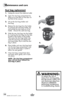 Page 10www.bissell.com 
Maintenance and care
10
WARNING:  To reduce the risk of 
injury from moving parts, 
turn the power switch OFF 
and disconnect plug from 
electrical outletbefore   
performing maintenance 
or troubleshooting checks.
Dust bag replacement
1.  Unplug the vacuum from electrical outlet.
2.  Open the dust bag compartment by 
lifting up on the latch on the door on 
the front of the vacuum.
3.  Lift out the dust bag holder and  
dust bag.  
4.  Release the dust bag from the holder 
by pressing...