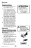 Page 5www.bissell.com 
Assembly 
charging the battery
1. When completely charged, the Pet Hair 
Eraser Sweeper provides up to 60  
minutes of full cleaning power.
2.  When charging for the first time, allow 
to charge uninterrupted for at least 
16 hours. Thereafter, charge at least 
12 hours to renew the Pet Hair Eraser 
Sweeper battery. The charging indicator 
light will illuminate to red when properly 
connected and will change to the color 
green when full charged. The Pet Hair 
Eraser Sweeper is now full...