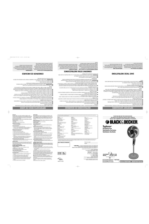 Page 2IMPORTANT SAFEGUARDS
SAVE THESE INSTRUCTIONS
When using electrical appliances, basic safety precautions should always be followed, including the following:
■Please read all instructions.
■Use fan only for intended use, as described in instruction manual.
■To protect against electrical shock, do not immerse unit, plug, or cord in water or spray with liquids.
■Close supervision is necessary when any appliance is used by or near children.
■Unplug from outlet when not in use, when moving fan from one...