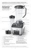 Page 44
GETTING TO KNOW YOUR 
PERFOR\fANCE  
FUS\bONBLADE™  
BLENDING SYSTEM WITH 
ANALOG CONTROL
1. Lid cap (Part # BL6010-01)
2.  Ea\by-off lid (Part # BL6010-02)
3.  Handle 
4.  One-piece Tritan™ blender jar 
  (Part # BL6010-03)
5.  Integrated blade 
  (non-removable) 
6.  Ba\be 
7.   START|OFF and PULSE toggle \bwitch
8.  Variable \bpeed dial  9. 
  Drinking lid attachment 
 (Part # BL1130-07)
10.    Per\bonal blender jar
 (Part # BL1130-08)
11.  Per\bonal jar blade a\b\bembly
  (Part # BL1130-09) Note:...