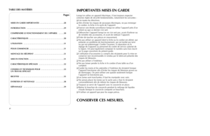 Page 1527
28TABLE DES MATIÈRES
Pages
MISES EN GARDE IMPORTANTES  . . . . . . . . . . . . . . . . . . . . . .28
INTRODUCTION  . . . . . . . . . . . . . . . . . . . . . . . . . . . . . . . . . .29
COMPRENDRE LE FONCTIONNEMENT DE L'APPAREIL  . . . . .30
CARACTÉRISTIQUES  . . . . . . . . . . . . . . . . . . . . . . . . . . . . . . . .30
UTILISATION  . . . . . . . . . . . . . . . . . . . . . . . . . . . . . . . . . . . . .31
POUR COMMENCER  . . . . . . . . . . . . . . . . . . . . . . . . . . . . . . . .31...