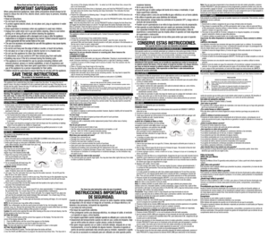 Page 1Please Read and Save this Use and Care document.  
IMPORTANT SAFEGUARDS
When using electrical appliances, basic safety precautions should always be fol-
lowed to reduce the risk of fire, electric shock, and/or injury to persons, including 
the following:  
• Read all instructions.  
• Do not touch hot surfaces. 
• To protect against electric shock, do not place cord, plug or appliance in water 
or other liquids.  
• Close supervision is necessary when any appliance is used near children.  
• Unplug from...