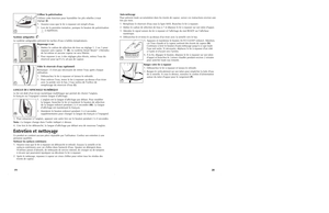 Page 1120
19
Auto-nettoyage
Pour prévenir toute accumulation dans les évents de vapeur, suivez ces instructions environ une
fois par mois.1.
Remplissez le réservoir d'eau sous la ligne MAX. Branchez le fer à repasser.
2.
Mettez le cadran de sélection de tissu à 7 et déposez le fer à repasser sur son talon d'appui. 
3.
Attendez le signal sonore du fer à repasser et l'affichage du mot READY sur l'afficheur
numérique.
4.
Débranchez-le et tenez-le au-dessus d'un évier avec la semelle vers le...