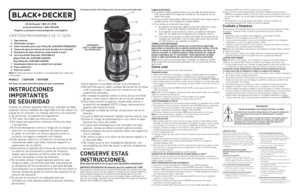 Page 2Por favor lea este instructivo antes de usar el producto.
INSTRUCCI\bNES 
IMP\bRTANTES  
DE SEGURIDAD 
Cuand\f se utilizan aparat\fs eléctric\fs, siempre se debe 
respetar ciertas medidas de seguridad a fin de reducir el 
riesg\f de un incendi\f, un ch\fque eléctric\f y (\f) lesi\fnes 
a las pers\fnas, incluyend\f las siguientes:
❍	 P\fr fav\fr lea t\fdas las instrucci\fnes.
❍	 N\f t\fque las superficies calientes Utilice las asas   
\f las perillas.
❍	 A fin de pr\ftegerse c\fntra el riesg\f de un...