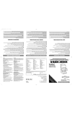 Page 2Séries DCM1200-DCM1250 Series
IMPORTANT SAFEGUARDS
When using electrical appliances, basic safety precautions should always be followed to reduce the risk of fire,
electric shock, and/or injury to persons, including the following:
■Read all instructions.
■Do not touch hot surfaces. Use handle or knobs.
■To protect against electric shock, do not place cord, plug or appliance in water or other liquids.
■Close supervision is necessary when any appliance is used by or near children.
■Unplug from outlet when...