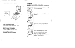 Page 1018
17
UtilisationL'appareil est conçu pour une utilisation domestique seulement.
Important :Afin de pouvoir en vérifier la garantie, ne pas retirer l’étiquette du cordon
d’alimentation.
PRÉPARATIFS
1.
Soulever la poignée du panier de friture jusqu’à ce qu’elle
s’enclenche à l’horizontale (A).
2.
Appuyer sur le levier de dégagement (OPEN) pour ouvrir
le couvercle (B).
3.
Saisir la poignée et soulever le panier hors de l’appareil
(C).
4.
Retirer les matériaux d’emballage et les autocollants.
5.
Saisir...