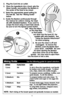 Page 42.  Plug the Cord into an outlet.
3.  Place the ingredients into a bowl, grip the
Mixer handle, and position the Beaters in
the center of the food to be mixed.
4.  Select the appropriate speed setting for
the task (B).  See the “Mixing Guide”
below.  
5.  Guide the Beaters continuously through
the mixture for uniform mixing. For mod-
els with standard beaters:If you want to
scrape the bowl using a hand held utensil,
be sure to turn the Speed Control Switch
OFF.  Place the Mixer
on the Heel Rest
so that...