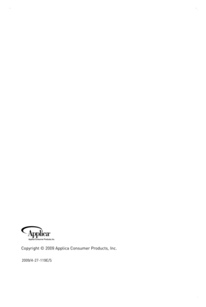 Page 27

2009/4-27-119e/S
Copyright	©	2009	 Applica	 Consumer	 Products,	Inc. 