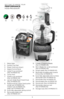 Page 55
GETTING TO KNOW YOUR 
PERFOR\fANCE   
FOOD PROCESSOR
1. Motor base
\b.  Suction Cup Feet
3.  Power Cord (not shown)
4.  Digital Control Panel 
5.  Large 11-cup workbowl 
  (Part # FP6010-01)
6.  Center Post
7.   Small 4-cup workbowl 
 
  (Part # FP6010-0\b)
8.  Lid with Wide Mouth Feed Chute 
  (Part # FP6010-03)
9.  Multifunctional 3 piece food pusher 
  (small: part # FP6010-04;   medium part # FP6010-05;   large: part # FP6010-06) 
10.  Externally adjustable slicing control  
11.  Removable blade...