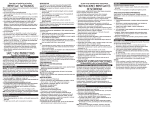 Page 1Please Read and Save this Use and Care Book. 
IMPORTANT SAFEGUARDSWhen using electrical appliances, basic safety precautions should always be 
followed, including the following:
• Read all instructions.
•  Do not touch hot surfaces. Use handles or knobs.
•  To protect against electric shock do not immerse cord, plugs, or control in 
water or other liquid.
•  Close supervision is necessary when any appliance is used by or near children.
•  Unplug from outlet when not in use and before cleaning. Allow to...