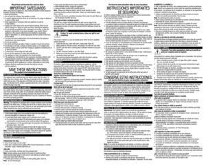 Page 1Please Read and Save this Use and Care Book. 
IMPORTANT SAFEGUARDSWhen using electrical appliances, basic safety precautions should always be followed, including the following:•	Read all instructions.•	Do not touch hot surfaces. Use handles or knobs.•	To protect against electrical shock do not immerse cord, plugs or appliance in water or other liquid.•	Close supervision is necessary when any appliance is used by  or near children.•	Unplug from outlet when not in use and before cleaning. Allow to cool...